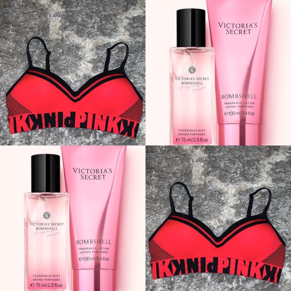 Victoria’s Secret Sport Bra & Bombshell lotion set
